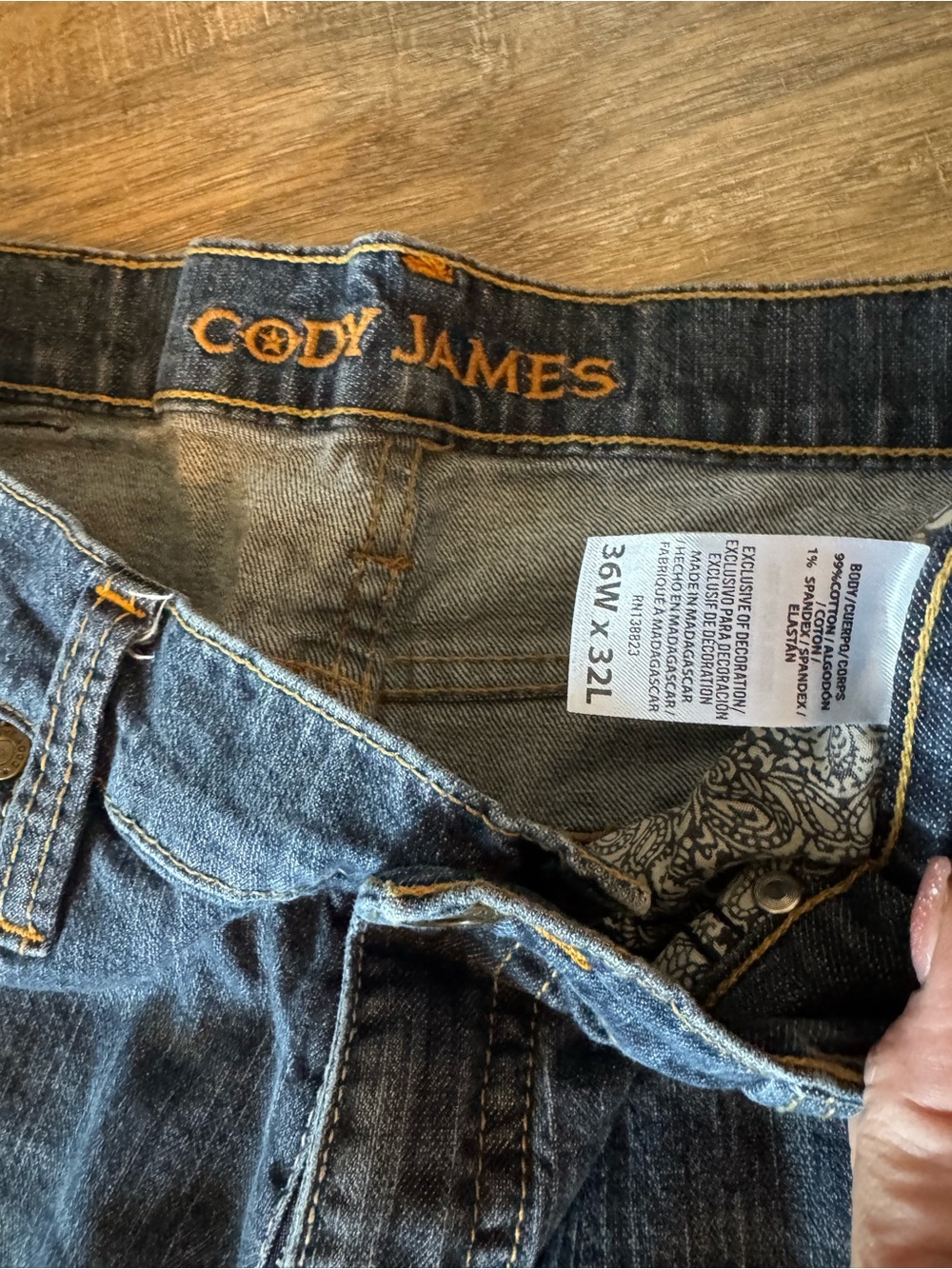 Cody James Men's Dark Blue Jeans 36x32 - Picture 2 of 7